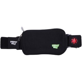 Kids Fanny Pack Belt - Drippy Belt - مصنوع للأطفال ذوي المعدات الطبية - خصر قابل للتعديل مع امتداد ، قبضة قوية مع الخطاف والحلقة Fastner ، سحاب مزدوج أعلى لسهولة الوصول (أسود) in Kuwait