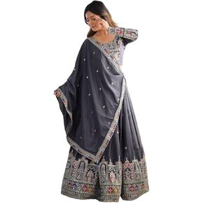 undie store تسلسل الحرير الكريب للسيدات و Zari العمل Rajsthani Lehenga Choli مع DuPatta in Saudi Arabia