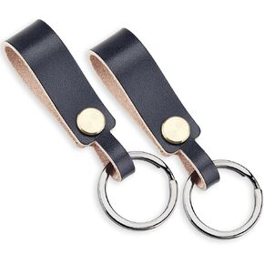 Cityway 2 PCS سلسلة مفاتيح السيارات الجلدية الأصلية ، سلسلة مفاتيح مفتاح Universal مع حلقات رئيسية in Kuwait