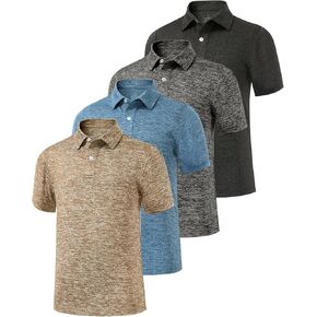 Ullnoy Boys Short Sleeve Polo Shirt Moisture Wicking Golf Shirt Kids School Camp Uniform Shirts Boys 4 Pack in Kuwait