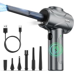 Electric Compressed Air Duster for Computers, 100000RPM Powerful Air Duster for PC/Keyboard/Car/Electronics,3 Power Speeds Air Blower With LED Light, Portable 8000mAh Rechargeable Cordless Dust Blower in Saudi Arabia