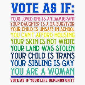 Vote As If Your Life Depends On It Human Rights Sticker Bumper Sticker Vinyl Decal 5" in Saudi Arabia