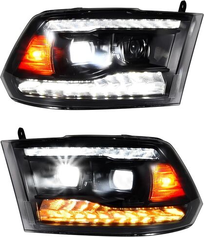 Full LED Headlights for Dodge Ram 1500 09-18, DRL Dynamic Animation Sequential Turn Signal Head Lights for Dodge Ram 1500 2500 3500 2009-2018 Accessories (2PCS) in Saudi Arabia