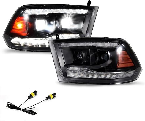 Full LED Headlights for Dodge Ram 1500 09-18, DRL Dynamic Animation Sequential Turn Signal Head Lights for Dodge Ram 1500 2500 3500 2009-2018 Accessories (2PCS) in Saudi Arabia