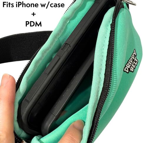 Kids Fanny Pack Belt - Drippy Belt - مصنوع للأطفال ذوي المعدات الطبية - خصر قابل للتعديل مع امتداد ، قبضة قوية مع الخطاف والحلقة Fastner ، سحاب مزدوج أعلى لسهولة الوصول (أسود) in Kuwait