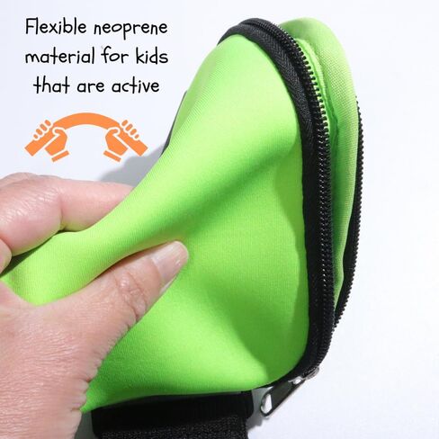 Kids Fanny Pack Belt - Drippy Belt - مصنوع للأطفال ذوي المعدات الطبية - خصر قابل للتعديل مع امتداد ، قبضة قوية مع الخطاف والحلقة Fastner ، سحاب مزدوج أعلى لسهولة الوصول (أسود) in Kuwait