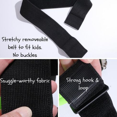 Kids Fanny Pack Belt - Drippy Belt - مصنوع للأطفال ذوي المعدات الطبية - خصر قابل للتعديل مع امتداد ، قبضة قوية مع الخطاف والحلقة Fastner ، سحاب مزدوج أعلى لسهولة الوصول (أسود) in Kuwait
