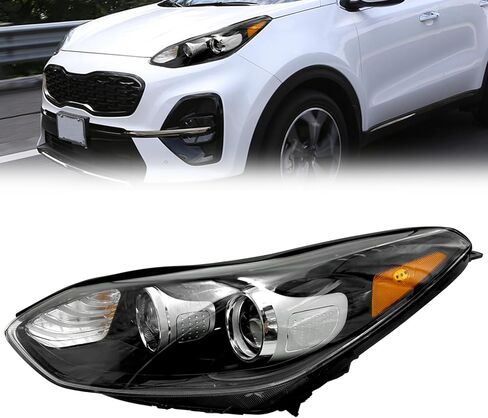 تجميع الأماكن الأمامية متوافقة مع 2017 2018 2019 2020 2021 Kia Sportage Halogen مع LED DRL (جانب الركاب الأيمن) in Kuwait