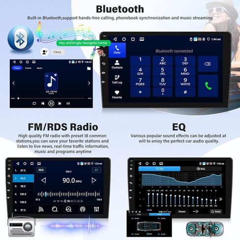 [2+64G] Android 13 Car Stereo for Hyundai Veloster 2011-2017 with Wireless Carplay&Android Auto,9 Inch Touch Screen Car Radio with Mirror Link Bluetooth FM/RDS WiFi GPS EQ SWC+ Backup Camera in Kuwait