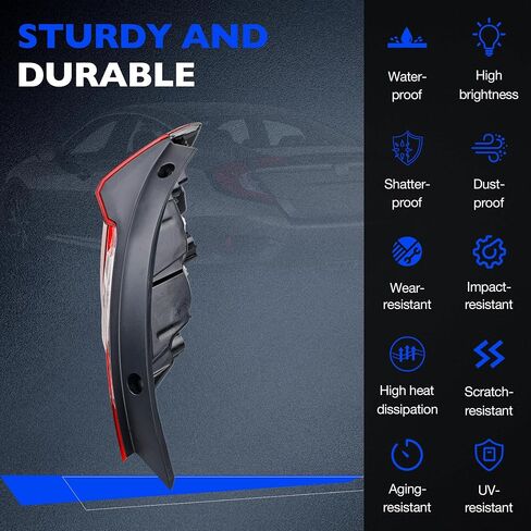 أضواء ذيل الفرامل لـ Honda Civic سيدان 2016 إلى 2021 - استبدال تجميع الخلفي الخلفي لـ 33550 -TBA -A01 و HO2804110 - مصباح الذيل للجانب الأيسر للسائق - مشمل المصابيح in Kuwait