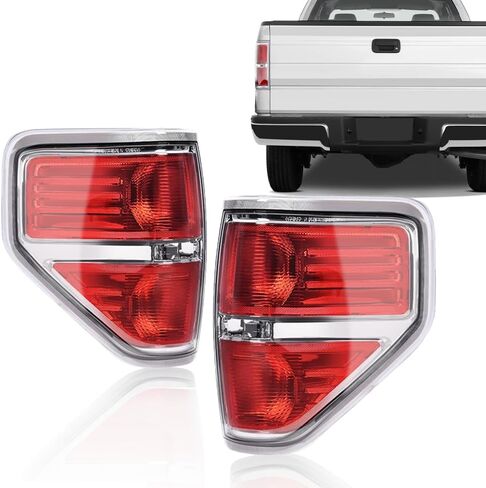 مجموعة أضواء ذيل PIT66 ، متوافقة مع Ford F150 2009 2010 2011 2012 2013 2014 تغطي مصابيح الفرامل الخلفية العدسة الخفيفة الحمراء اليسار واليمين تقليم Luz Trasera in Saudi Arabia