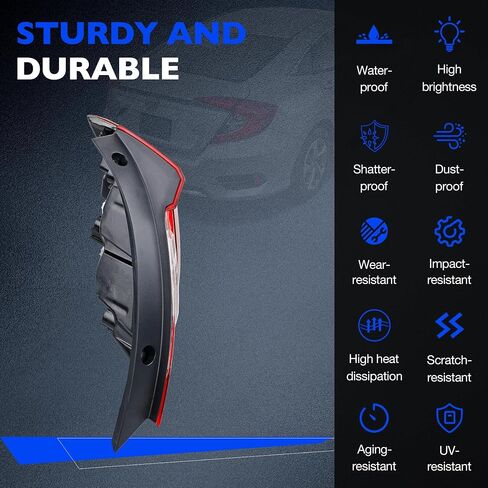 أضواء ذيل الفرامل لـ Honda Civic سيدان 2016 إلى 2021 - استبدال تجميع الخلفي الخلفي لـ 33550 -TBA -A01 و HO2804110 - مصباح الذيل للجانب الأيسر للسائق - مشمل المصابيح in Saudi Arabia