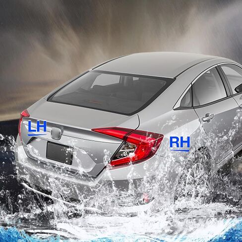 أضواء ذيل الفرامل لـ Honda Civic سيدان 2016 إلى 2021 - استبدال تجميع الخلفي الخلفي لـ 33550 -TBA -A01 و HO2804110 - مصباح الذيل للجانب الأيسر للسائق - مشمل المصابيح in Saudi Arabia