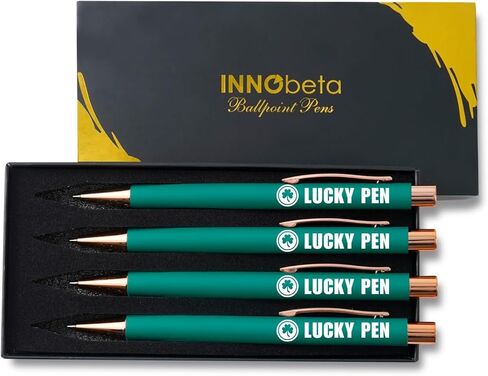 هدايا إينوبيتا الأيرلندية للنساء والرجال والمراهقين، مجموعة أقلام حبر جاف مكونة من 4 قطع، أشياء لاكي شامروك الأيرلندية للأصدقاء وزملاء العمل in Kuwait