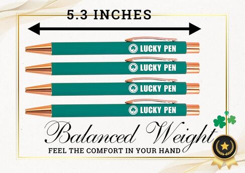 هدايا إينوبيتا الأيرلندية للنساء والرجال والمراهقين، مجموعة أقلام حبر جاف مكونة من 4 قطع، أشياء لاكي شامروك الأيرلندية للأصدقاء وزملاء العمل in Kuwait