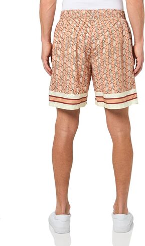 Lacoste Men's Relaxed Fit Monogram Shorts, Latte, Clay, & White, Large in Saudi Arabia