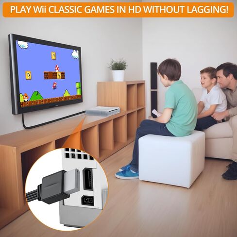 Neoteck Wii إلى محول HDMI 1080p 5ft/150 سم المدمج في محول HDMI للتلفزيون ، والتوصيل والتشغيل متوافق مع Wii U ، و HDTV ، و Monitor-White in Kuwait