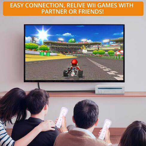 Neoteck Wii إلى محول HDMI 1080p 5ft/150 سم المدمج في محول HDMI للتلفزيون ، والتوصيل والتشغيل متوافق مع Wii U ، و HDTV ، و Monitor-White in Kuwait