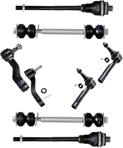 PARTSW-8PCS مجموعة التعليق الأمامي-1 ذراع التوجيه التوجيه 1 Pitman ARM 4 RODS INNER OUTER TIE BAR 2 SWAYBAN FOR ESCALADE 02-06/AVALANCHE 02-06/Silverado 02-06/Suburban 1500 00-06/Tahoe 00-06/GMC 99-06 in Saudi Arabia