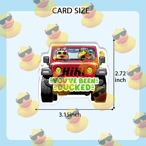 Duck Tags, You Have Been Ducked Card, DCUK Duck Tags, 50 Set Duck Ducking Game Card, Duck Tags with Hole and Rubber Bands, SUV Car Design (Duck Tags-Pink and Green) in Saudi Arabia