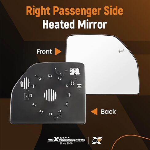 maXpeedingrods Power Heated Upper View Mirror Glass Replacement Passenger Side for Ford F-150 2015-2021 F-250 F-350 F-450 F-550 Super Duty 2017-2022 FL3Z17K707G FL3Z17K707D in Saudi Arabia