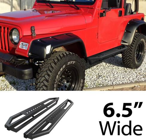 HD Ridez Jeep Side Steps Armor Compatible with Jeep Wrangler 1987-2006 (Nerf Bar Side Steps Side Bars) in Saudi Arabia