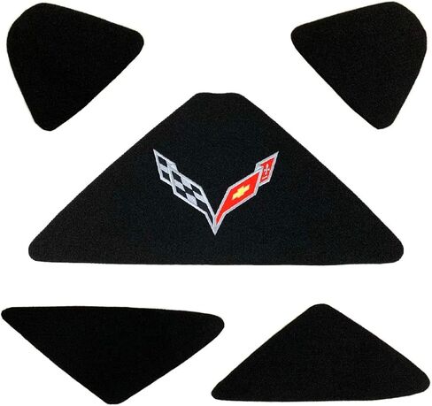 C7 Corvette Trunk Lid Liner with C7 Silver Cross Flag Embroidered Emblem 5 Piece Kit Fits: 14 Through 19 Convertible Corvettes in Saudi Arabia