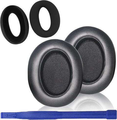 Adhiper WH-XB910N Replacement Earpads Cushions Silicone Headband Pad for Sony WH-XB910N Headphone,Protein Leather Headphone Pads,Silicone Headband Protector(Black) in Kuwait