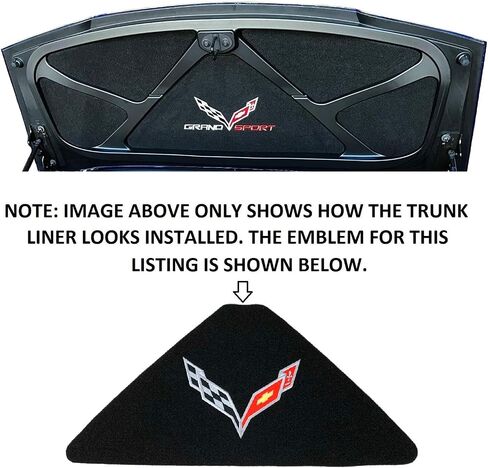 C7 Corvette Trunk Lid Liner with C7 Silver Cross Flag Embroidered Emblem 5 Piece Kit Fits: 14 Through 19 Convertible Corvettes in Saudi Arabia