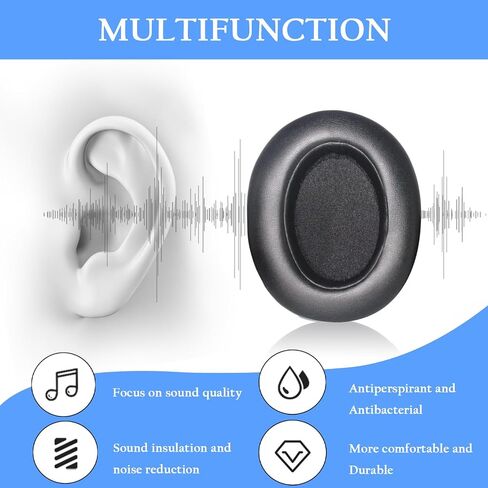 Adhiper WH-XB910N Replacement Earpads Cushions Silicone Headband Pad for Sony WH-XB910N Headphone,Protein Leather Headphone Pads,Silicone Headband Protector(Black) in Kuwait