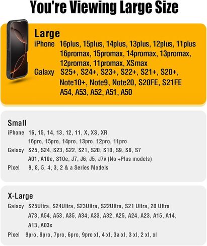 Case for Large iPhone Plus, Pro Max 16 15 14 13 12 11 Xs, Samsung Galaxy S25+ S24+ S23+ S22+ S21+, Cell Phone Belt Holster Clip, ID Card Holder Pouch, Fits Otterbox Case - Black in Kuwait