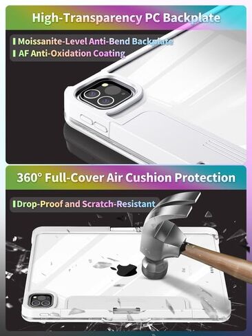 Keyboard Case for iPad Air 13-inch (M2, 2024),360° Rotating Multi-Touch Trackpad,7-Color Backlit Keyboard,Compatible with iPad Pro 12.9-inch (3rd/4th/5th/6th Gen),Nebula Core X in Kuwait