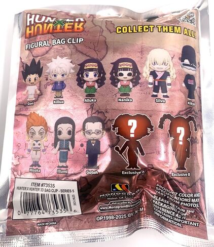 Hunter X Hunter Series 5-3d Foam Bag Bag Clip في حقيبة واحدة أعمى - سلسلة مفاتيح - Gon Killua Alluka Nanika Hisoka والمزيد ... شخصية عشوائية واحدة لكل ترتيب in Saudi Arabia