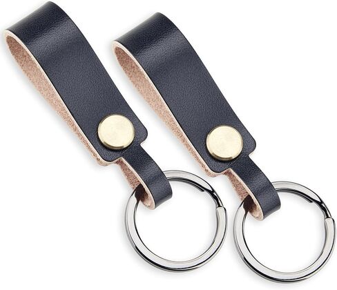 Cityway 2 PCS سلسلة مفاتيح السيارات الجلدية الأصلية ، سلسلة مفاتيح مفتاح Universal مع حلقات رئيسية in Kuwait