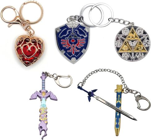 5pcs Set Iconic gamer keychain charms collection best videogame accesory in premium gift box Anime fan | zwlda | The legend of in Saudi Arabia