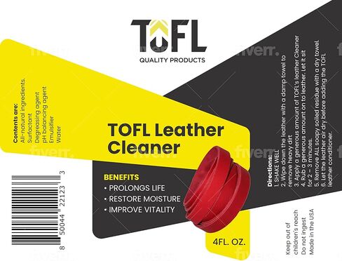 Tofl Leather Cleaner and Compleder Bundle (4 أوقية) للأثاث والسيارات والتفاصيل الداخلية للسيارات والملابس والملحقات الجلدية والحقائب والمحافظ والأحذية والسترة in Saudi Arabia