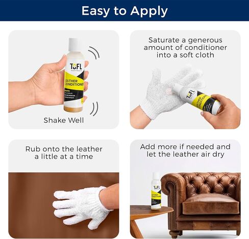 Tofl Leather Cleaner and Compleder Bundle (4 أوقية) للأثاث والسيارات والتفاصيل الداخلية للسيارات والملابس والملحقات الجلدية والحقائب والمحافظ والأحذية والسترة in Kuwait