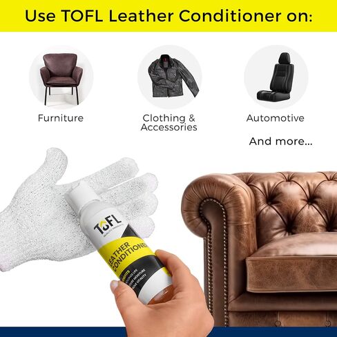 Tofl Leather Cleaner and Compleder Bundle (4 أوقية) للأثاث والسيارات والتفاصيل الداخلية للسيارات والملابس والملحقات الجلدية والحقائب والمحافظ والأحذية والسترة in Kuwait