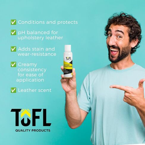 Tofl Leather Cleaner and Compleder Bundle (4 أوقية) للأثاث والسيارات والتفاصيل الداخلية للسيارات والملابس والملحقات الجلدية والحقائب والمحافظ والأحذية والسترة in Kuwait