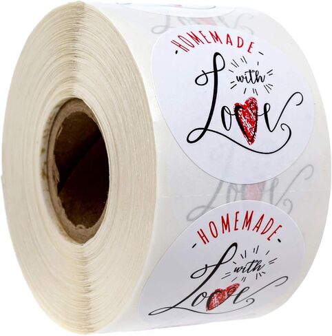 1.5" Round Natural Brown Kraft Home Made Stickers / 500 Crafting Labels Per Roll/Small Homemade Craft Label/Canning Project DIY Sticker/Made in The USA in Kuwait