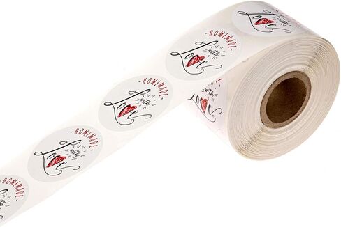 1.5" Round Natural Brown Kraft Home Made Stickers / 500 Crafting Labels Per Roll/Small Homemade Craft Label/Canning Project DIY Sticker/Made in The USA in Kuwait