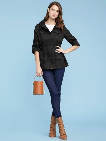 نسائي zip up faux fur freece/safari anorak anorak stack in Kuwait
