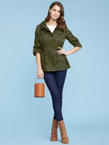 نسائي zip up faux fur freece/safari anorak anorak stack in Kuwait