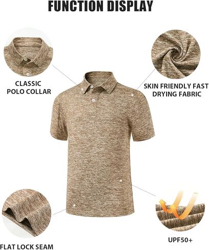 Ullnoy Boys Short Sleeve Polo Shirt Moisture Wicking Golf Shirt Kids School Camp Uniform Shirts Boys 4 Pack in Kuwait