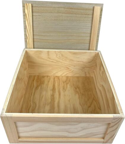Shadow Breeze Large Wooden Box with Drop Lid | Rustic Keepsake Storage Crate (13" x 8" x 5.5") in Saudi Arabia
