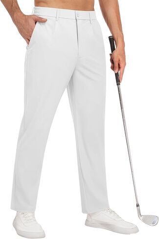 Mens Golf Pants Stretch Dress Pants Comfy Trousers Drawstring Lightweight Quick Dry Work Slacks with 5 Pockets in Saudi Arabia