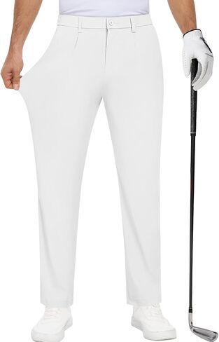 Mens Golf Pants Stretch Dress Pants Comfy Trousers Drawstring Lightweight Quick Dry Work Slacks with 5 Pockets in Saudi Arabia