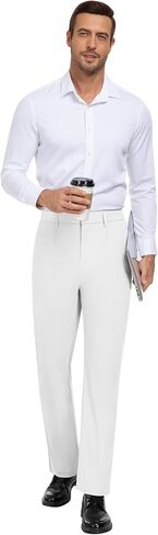 Mens Golf Pants Stretch Dress Pants Comfy Trousers Drawstring Lightweight Quick Dry Work Slacks with 5 Pockets in Saudi Arabia