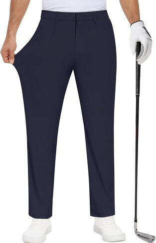 Mens Golf Pants Stretch Dress Pants Comfy Trousers Drawstring Lightweight Quick Dry Work Slacks with 5 Pockets in Saudi Arabia