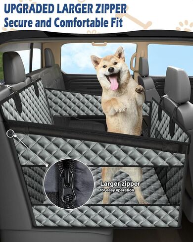 Toffos Dog Car Seat for Large Dogs, Extra Stable Seat Extender for Dogs with Hard Bottom, Waterproof and Foldable Design Pet Car Seat with Breathable Mesh Window in Saudi Arabia